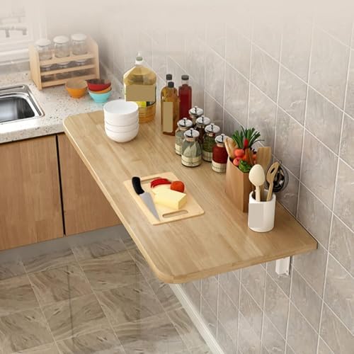 YUEKOPOU Wandmontierter Klapptisch, Schwebetisch, Küchentis Folding Wall-Mounted Drop Leaf Table(L80Xw25Cm/L31Xw10In) von YUEKOPOU