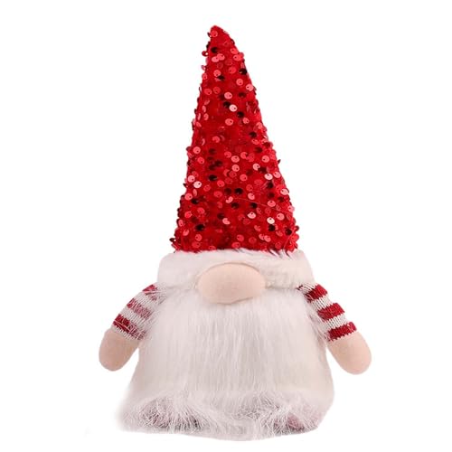 YUEKOPOU Weihnachts-Haarschmuck, Schneemann-Vorhangklammern Christmas Felt GNOME Angel Reindeer Ornaments Multicolor 8.26 Inches Pack of 1 2 3 5 6(Red) von YUEKOPOU