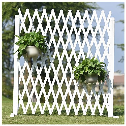 Zaunabdeckung, Holzzaunabdeckung, Retractable Wooden Garden Fence Pet Barrier Multiple Sizes White(80x160cm) von YUEKOPOU