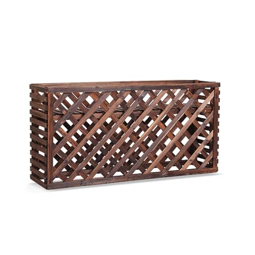 Zaunabdeckung, Holzzaunabdeckung, Solid Wood Air Conditioner Privacy Fence With Flower Stand Multiple Sizes(32x29x60cm) von YUEKOPOU