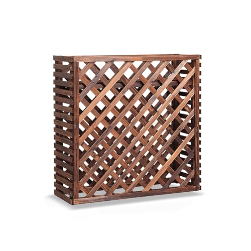 Zaunabdeckung, Holzzaunabdeckung, Solid Wood Air Conditioner Privacy Fence With Flower Stand Multiple Sizes(92x29x60cm) von YUEKOPOU