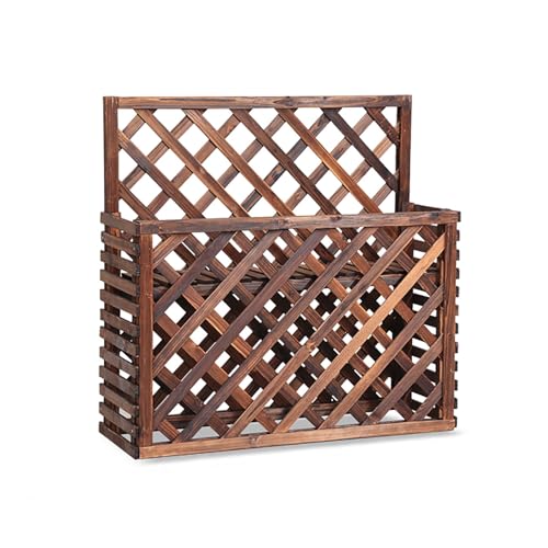 Zaunabdeckung, Holzzaunabdeckung, Solid Wood Air Conditioner Privacy Fence With Flower Stand Multiple Sizes(92x29x90cm) von YUEKOPOU