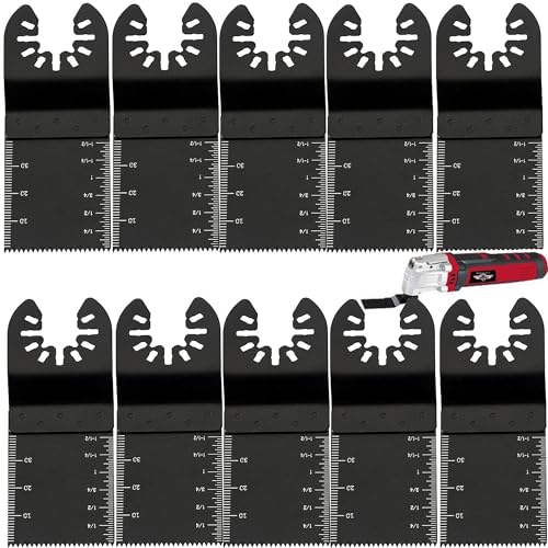 YUEMING 10 Stück Sägeblätter Kit, Metall Oszillierendes Zubehör Set, Multitool Schnellspanner Werkzeug Klinge für Kunststoff/Holz/Soft Metal Cutting von YUEMING