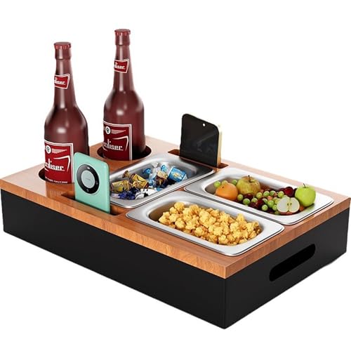 YUEMING Couchbar Snackbox, Sofa Tablett mit Snackschalen aus Edelstahl, Couch Tablett, Snackbox mit Fächern, Sofaablage für Wohnzimmer Sofa Restaurant Picknick Party YUEMING Couchbar Snackbox, Sofa Tablett mit Snackschalen aus Edelstahl, Couch Tablett, Snackbox mit Fächern, Sofaablage für Wohnzimmer Sofa Restaurant Picknick Party von YUEMING