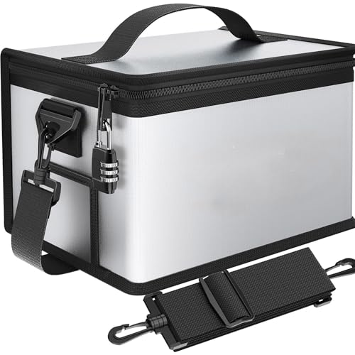 YUEMING Lipo Safe Bag Feuerfeste, explosionsgeschützte Lipo Battery Safe Bag, Großraum-Lipo-Akku-Aufbewahrungsbox Schutztresortasche zum Laden und Aufbewahren mit Robustem Griff von YUEMING