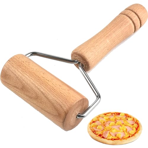 YUEMING Nudelholz, Teigroller Pizza Roller, Teigroller aus Holzwaren Eckenroller, Multifunktions Küchenwerkzeug für Bäcker Fondant Kuchen Pie Pizza Cookie 19 * 11cm von YUEMING