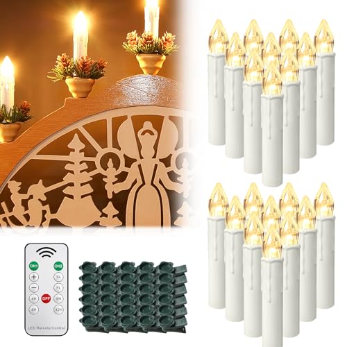 YUENFONG 20x LED Kerzen mit Timerfunktion Fernbedienung, Flammenlose Weihnachtskerzen Kerze, für Weihnachten, Weihnachtsdeko, Hochzeitsdeko, Warmweiß YUENFONG 20x LED Kerzen mit Timerfunktion Fernbedienung, Flammenlose Weihnachtskerzen Kerze, für Weihnachten, Weihnachtsdeko, Hochzeitsdeko, Warmweiß von YUENFONG