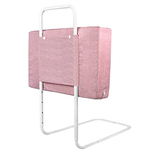 YUENFONG Bettgitter Bettschutzgitter 50cm Rausfallschutz für Kinder Höhenverstellbar Kinderbettgitter für Bett, 5-Loch Verstellbare Seitenschutz, 1 Stück, Kirschpulver. von YUENFONG