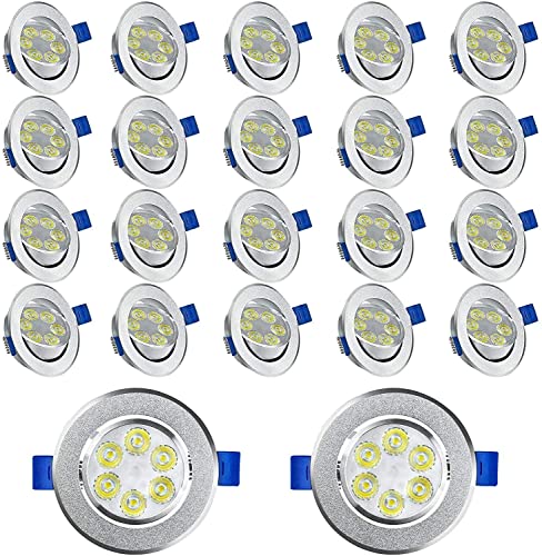 YUENFONG LED Einbaustrahler 20X3W Flach Einbauleuchte Spot Strahler Deckenstrahler, Badleuchte Einbauspot für Wohnzimmer Schlafzimmer und Küche (20er Set, Warmweiß) von YUENFONG