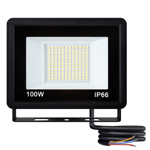 YUENFONG LED Strahler Scheinwerfer Außenstrahler LED Fluter 5x100W Superhell Flutlicht Aluminium IP65 wasserdicht Außen Licht für Garten Garage Hof, Kaltweiß von YUENFONG