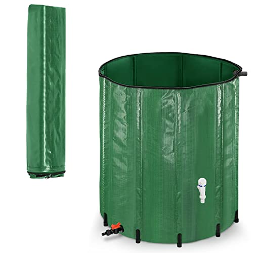 YUENFONG Regentonne Regenwassertonne 150 Gallonen 750L Faltbare Regenwassertank Regentank PVC Wassertank inkl. ABS-Ablaufventil, für Garten, Terrasse, Grün von YUENFONG