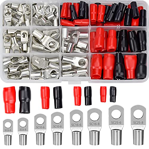 YUENX 120 Stück Rohrkabelschuh Set Umfassen Ring Lug Terminals Kit Rohrkabelschuhe SC Ring Terminalsatz Quetschkabelschuhe für Kfz 6/10/16/25mm² YUENX 120 Stück Rohrkabelschuh Set Umfassen Ring Lug Terminals Kit Rohrkabelschuhe SC Ring Terminalsatz Quetschkabelschuhe für Kfz 6/10/16/25mm² von ZENUTA