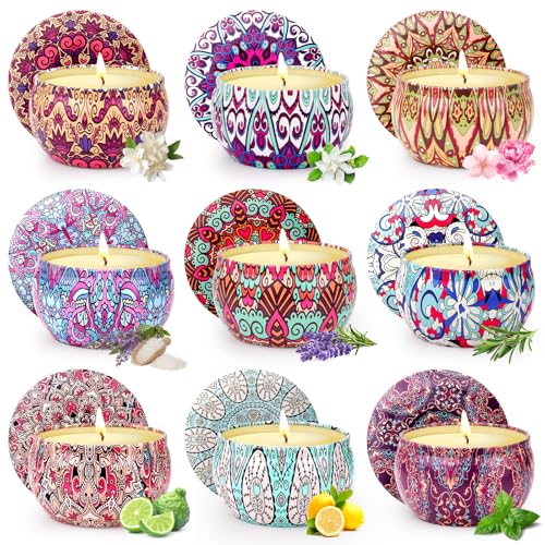 Duftkerzen Geschenkset, Weihnachtsgeschenke kleinigkeiten 9x80g Duftkerze Natürliches Sojawachs | Duftkerzen Set mit langer Brenndauer bis zu 180 Std | Kleine Geschenke für Frauen Weihnachten Duftkerzen Geschenkset, Weihnachtsgeschenke kleinigkeiten 9x80g Duftkerze Natürliches Sojawachs | Duftkerzen Set mit langer Brenndauer bis zu 180 Std | Kleine Geschenke für Frauen Weihnachten von YUEONEWIN