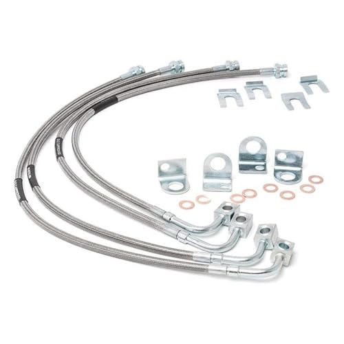 H5-Vorne und Hinten SS Geflochtene Bremsleitungen Fit for Jeep JK Wrangler 4 Zoll-6 Zoll Lift 89716 2007-2018 von YUERBNC