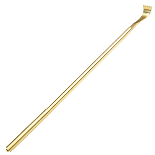 Rückenkratzer Gerader Stab Aus Messing Für Älteren Rückenkratzer, Starke Und Langlebige Rückenkratzer, Glattes Juckreizlinderndes Rückenmassagegerät, Color : Gold Color, S : 46.5 von YUESFZ