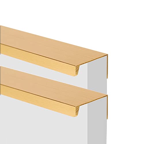 2 Stück Möbelgriff gebürstetes Gold unsichtbar Schrankgriffe Versteckt SchubladenKnöpfe Modernes Türgriff Hinterschraubgriff für Schlafzimmer Kleiderschrank Profilgriff (Länge 1000mm) von YUESHEN888