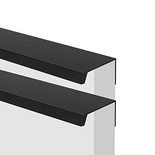 2 Stück Möbelgriff schwarz Schrankgriffe Versteckt SchubladenKnöpfe Modernes Türgriff unsichtbar Hinterschraubgriff für Schlafzimmer Küche Kleiderschrank Profilgriff (Länge 600mm) von YUESHEN888