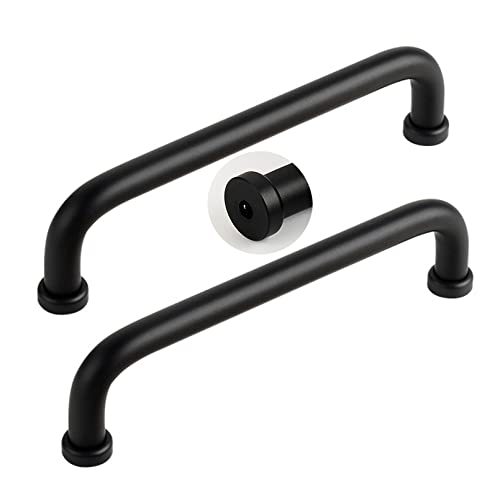 2Pcs Türdrücker Möbelknöpfe Aluminiumlegierung Möbelgriffe Schrankgriffe Schwarz Türklinken Zieht Profilgriff für Aussentür Schuhschränke Schubladen Kleiderschrank Küchen (Hole distance 160mm) von YUESHEN888