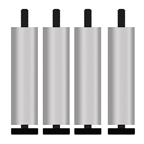 4 Stück Kühlschrankfüsse Silber Waschmaschinebeine einstellbar Möbelfüße Aluminiumlegierung möbelfuss Schrankfüße Metal Verstellbare Möbelbeine runde Sofa Füße Bettbeine Tisch beine,M8 (15cm) von YUESHEN888