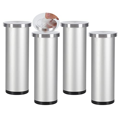 4 Stück Möbelfüße Metall Kein Stanzen Couchtischbeine aus Glas Tischbeine möbelfüsse einstellbar Aluminiumlegierung Paste Stützbeine Badezimmerschrank TV-Schrank Füße (40cm,Aluminiumfarbe) von YUESHEN888