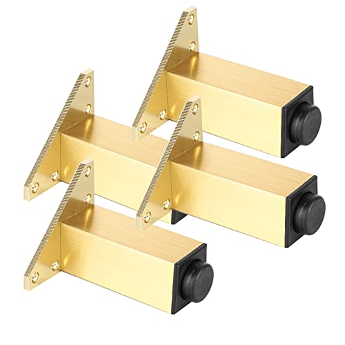 4 Stück Möbelfüße Metall Tischbeine verstellbar möbelfüsse Kommen einstellbar Gold Aluminiumlegierung möbelfüßeschutz Sofa Bettbeine für Möbel Projekt,schränke Tragende Beinezubehör (15cm) von YUESHEN888