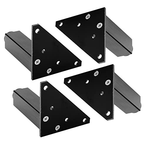 4 Stück Möbelfuss einstellbar badezimmerschrank Möbelfüße Metall Möbelbeine Quadrat Verstellbare Tisch beine Aluminiumlegierung Sofa Füße Bettbeine Dreieck-Montageplatte (100mm,Schwarz) von YUESHEN888