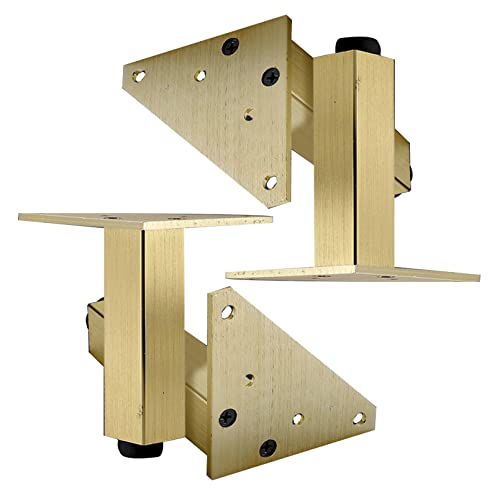 4 Stück Möbelfuss einstellbar badezimmerschrank Möbelfüße Metall Möbelbeine Quadrat Verstellbare Tisch beine Aluminiumlegierung Sofa Füße Bettbeine Dreieck-Montageplatte (60mm,Bronze) von YUESHEN888