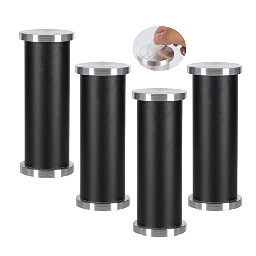Möbelfüsse einstellbar Möbelfüße Metall Kein Stanzen Couchtischbeine aus Glas Tischbeine Aluminiumlegierung Paste Stützbeine Badezimmerschrank TV-Schrank Füße,4 Stück (35cm,schwarz schleifen) von YUESHEN888