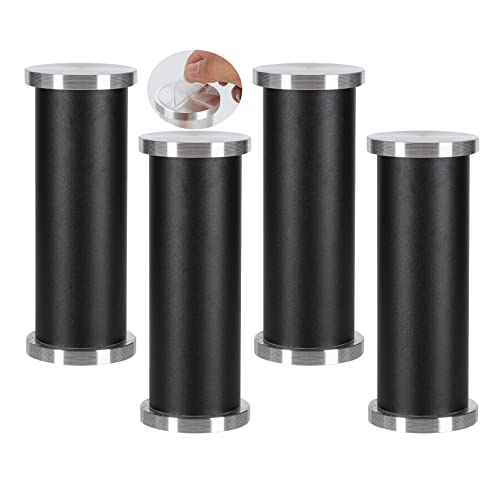 Möbelfüsse einstellbar Möbelfüße Metall Kein Stanzen Couchtischbeine aus Glas Tischbeine schwarz schleifen Aluminiumlegierung Paste Stützbeine Badezimmerschrank TV-Schrank Füße,4 Stück (15cm) von YUESHEN888