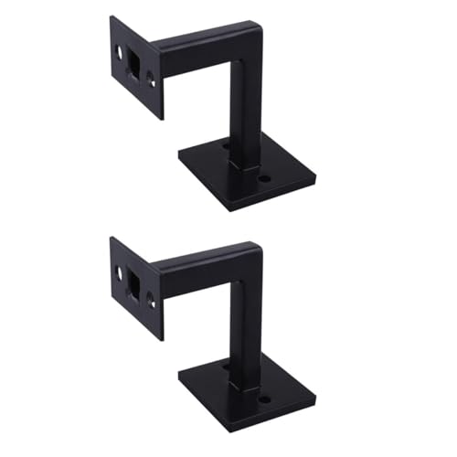 YUETTYY 1/2/4 Stück Handlaufhalterungen, robuste Geländerhalterungen, schwarz, quadratisch, Treppengeländer, Wandstütze, Handlauf, Balustrade für Treppengeländer (2 Stück) von YUETTYY