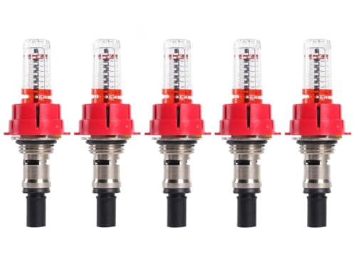 YUETTYY 1/5/10 Stück Fußbodenheizungskrümmer, Durchflussmesser, G1/2 G3/8 Sichtdurchflussüberwachungsregler für Fußbodenheizungen, Durchflussmesser, Optimierung der Wärmeverteilung (3/8, 5 Stück) von YUETTYY