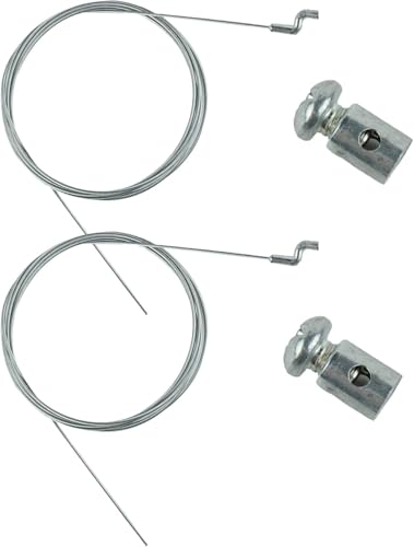 YUETTYY 2/5 Sätze Rasenmäher Z Kopf Gaszug Ersatz Motor Bremskabel Gaszug Z Haken Flexibler Gaszug Durchmesser 1,5 mm 200 cm Länge (2 Sätze) von YUETTYY