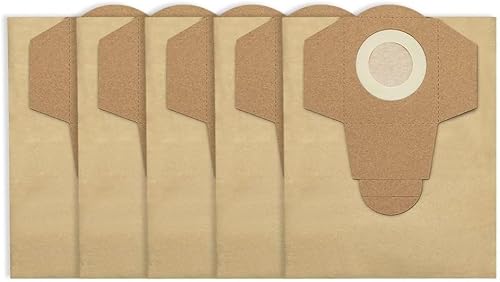 YUETTYY 5/10 Stück Nass- und Trockensaugerbeutel, 20 l Papierstaubsammlung, Ersatzbeutel für Einhell BT-VC 1250S 1250 TVC 18/20 Li S-Solo Staubsaugerzubehör (5 Stück) von YUETTYY