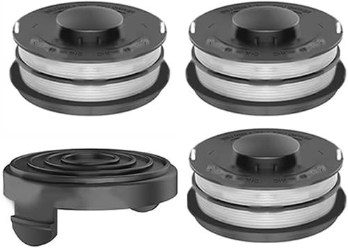 YUETTYY Ersatz-Faden und Abdeckung, Rasentrimmer-Spule + Kappe für Einhell GC-ET 4530 3405685 Rasentrimmer, Autofeed-Rasentrimmer-Spule und Fadenspule (3 Spulenschnur + 1 Kappe) von YUETTYY