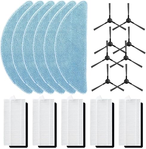 YUETTYY Ersatzteile passend für Tesvor S7 Pro Roboter-Staubsauger-Ersatzteile (5 x Filter + 8 x Seitenbürsten + 6 x Wischtücher) (Stil 3) von YUETTYY