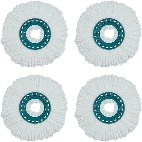 YUETTYY Rotierender Moppkopf, waschbarer Ersatz-Moppkopf passend für Leifheit Clean Disc Mop, Mikrofaser-Ersatz-Moppkopf, runde Form, 2/4 Stück (4) von YUETTYY