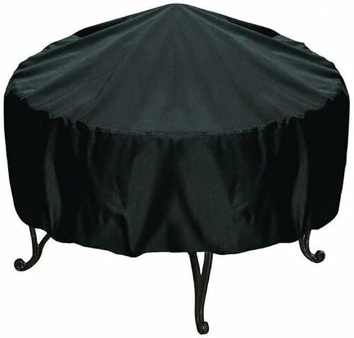 YUETTYY Runde Grillabdeckung, runde Feuerschalenabdeckung, wasserdichte Feuerschalenabdeckung, Outdoor-Schüssel-Tischabdeckung, runde Feuerschalenabdeckung für Garten-Feuerstelle (120 x 20 cm) von YUETTYY