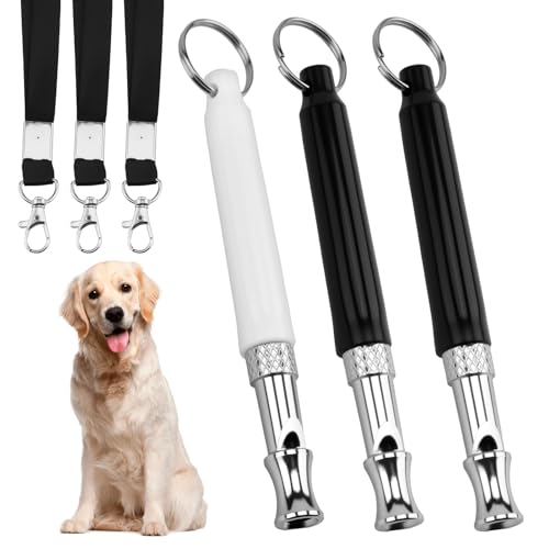YUEWEESER Leise Hundepfeife, um das Bellen von Nachbarn zu stoppen, Ultra-Weitfrequenz-Ultraschall-Trainingspfeife für Hunde, verstellbare professionelle Rückruf-Hundetrainingspfeife, 3 Stück (Schwarz YUEWEESER Leise Hundepfeife, um das Bellen von Nachbarn zu stoppen, Ultra-Weitfrequenz-Ultraschall-Trainingspfeife für Hunde, verstellbare professionelle Rückruf-Hundetrainingspfeife, 3 Stück (Schwarz von YUEWEESER