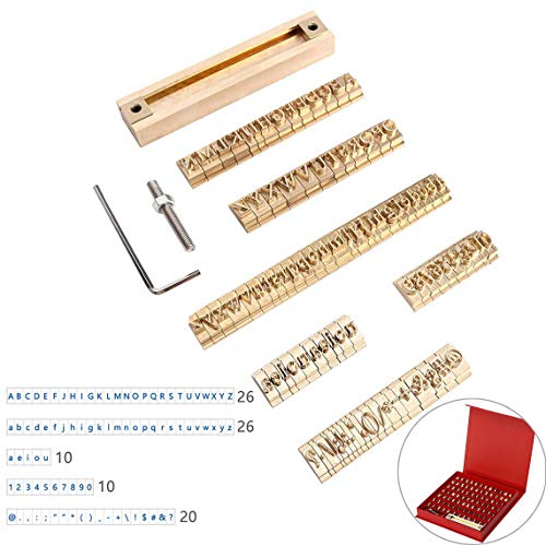 Gravurwerkzeug,Buchstabe Schablone Alphabet Schablonen Set,Messing-Prägebuchstaben für Heißfolienprägemaschinen für Schmuck Glas Holz Metall Lederhandwerk von YUEWO