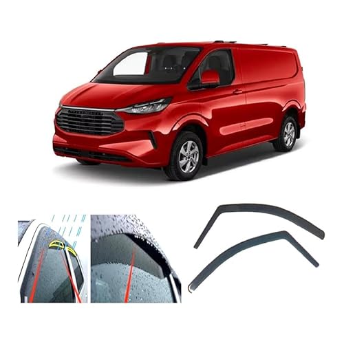 YUEXIANGJING 2 Stück Seitenfenster Abweiser für Ford Transit/Tourneo Custom II 2024.2025, Sonne Regen Windabweiser Integrierte Deflektoren Regenabweiser Autofenster von YUEXIANGJING