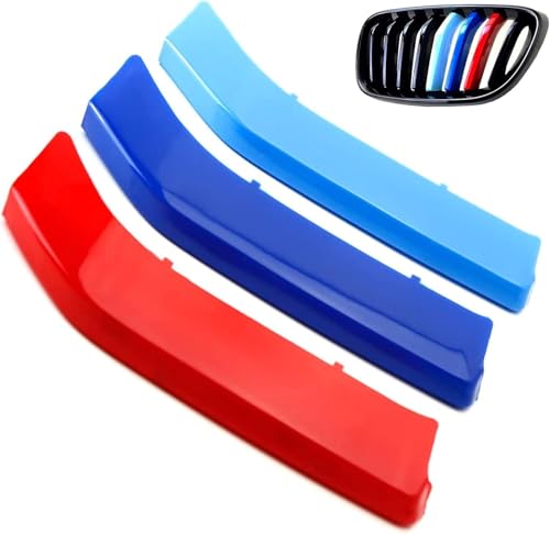 YUEXIANGJING 3 Stücke Streifen Kühlergrill für BMW 5 Series E60 E61 M5 2003-2010 (11 Slats), Frontgrill Einsätze Kühlergrill Zierleiste Grille Insert Trim Strips von YUEXIANGJING