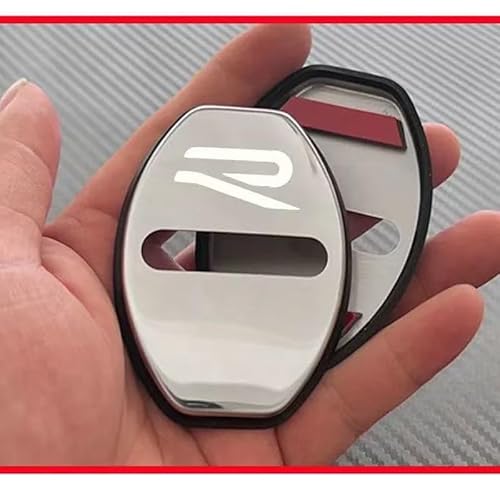 YUEXIANGJING 4 Stück Edelstahl Auto Türschloss Abdeckung für VW R, Edelstahl Auto Türschlossabdeckung, Door Lock Cover Zubehör,Silver von YUEXIANGJING