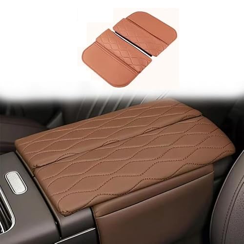 YUEXIANGJING Mittelkonsole Auto Armlehnenschoner für Mercedes GLC X254, Auto Armlehnen Auflage Leder Armlehne Auto Box Pad Armlehnen Polster,Brown von YUEXIANGJING