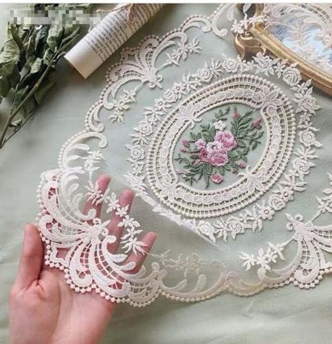 Blume Bestickte Tischsets,2 Stück Stickerei Spitzen Tischsets,Retro Französisch Ovale Deckchen,Tischmatte Aus Spitze,Spitzendeckchen für Tische,Vintage Häkeldeckchen Vasenmatte Tassenmatte 43 x 32 cm Blume Bestickte Tischsets,2 Stück Stickerei Spitzen Tischsets,Retro Französisch Ovale Deckchen,Tischmatte Aus Spitze,Spitzendeckchen für Tische,Vintage Häkeldeckchen Vasenmatte Tassenmatte 43 x 32 cm von YUEXNKO