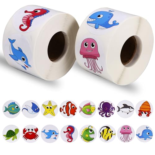 Meerestier Aufkleber, 1000pcs Ozean Stickers, Meerestiere Aufkleber Kinder, Runde Tier Aufkleber, Meerestiere Stickers Rolle, Runde Meerestier Aufkleber, Meer Tiermuster Sticker Meerestier Aufkleber, 1000pcs Ozean Stickers, Meerestiere Aufkleber Kinder, Runde Tier Aufkleber, Meerestiere Stickers Rolle, Runde Meerestier Aufkleber, Meer Tiermuster Sticker von YUEXNKO