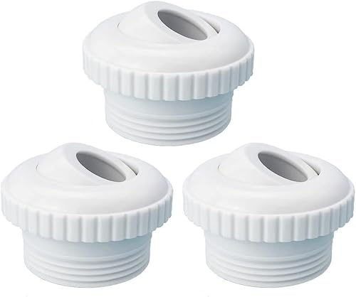 Schwimmbad Düse, 3pcs Rücklaufdüse Pool, Einströmdüse Pool, Einströmdüse, Pool Einlaufdüse Verstellbar, Pool Rücklaufdüse, Rücklaufdüse mit Schwenkbarem Kopf, Weiß Pool Zubehör von YUEXNKO