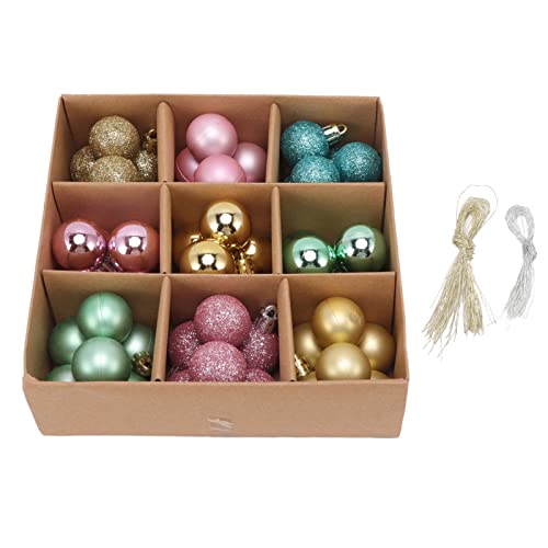 YUEYASHUX 54 PCs 3cm Weihnachtsbaumkugeln Plastik Hänge Ball Home Home Christmas Party Dekoration Neujahr (Rosa grün golden) (Pink Blue Golden) von YUEYASHUX