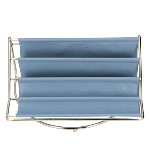 YUEYASHUX Desk Regal Organizer Multi -Layer -Premium -Metallleder Langlebiger Stabiler Desktop Wohnzimmer (Blau groß) von YUEYASHUX