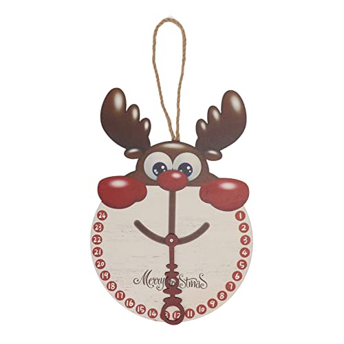 YUEYASHUX Holz Elch Weihnachten Countdown Uhr Schild Wandraum Elchform attraktiver pappelhaltiges Holz Hanging Ornament YUEYASHUX Holz Elch Weihnachten Countdown Uhr Schild Wandraum Elchform attraktiver pappelhaltiges Holz Hanging Ornament von YUEYASHUX