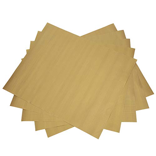 Yueyashux 5pcs Nicht -Stick -Grillmatte Hochtemperaturwiderstand wiederverwendbares BBQ Backmatten Grillzubehör zum Kochen (Golden) von YUEYASHUX